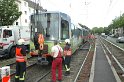 KVB Zug entgleist Koeln Klettenberg Geisbergstr   12 